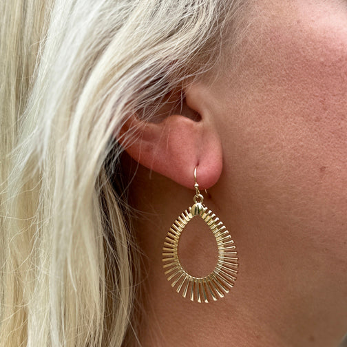 Gold Geometric Earrings | Teardrop Earrings | Unique Gold Earrings | FENNO FASHION