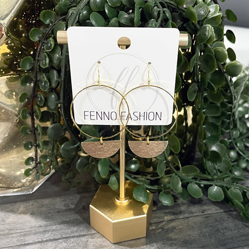 Gold Geometric Hoop Earrings | Half Circle Earrings | FENNO FASHION