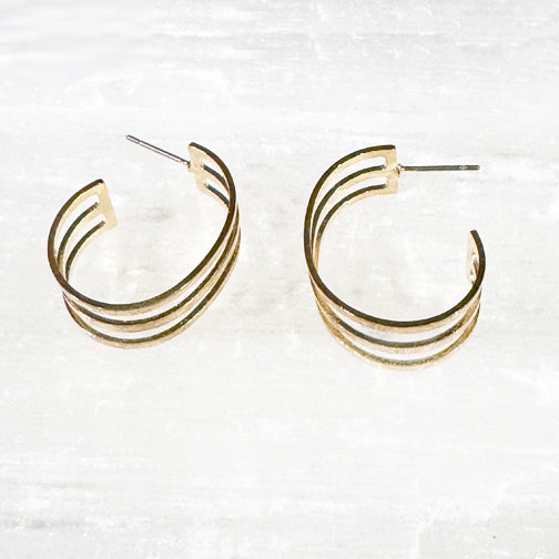 Gold Hoop Earrings | Geometric Hoops | Unique Gold Hoops Earrings | FENNO FASHION