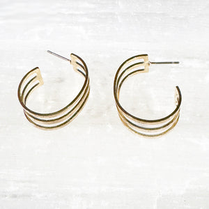 Gold Hoop Earrings | Geometric Hoops | Unique Gold Hoops Earrings | FENNO FASHION