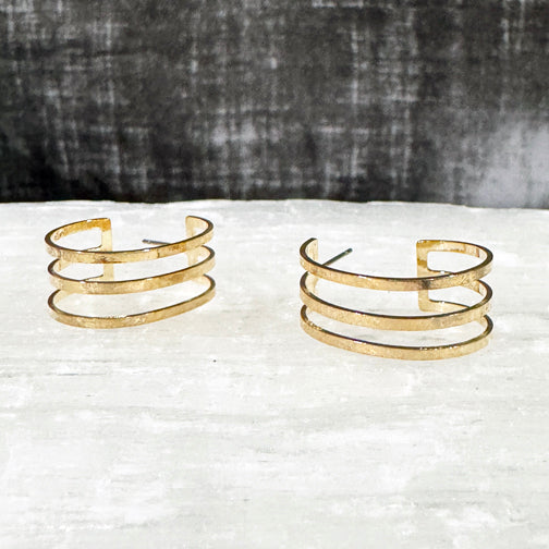 Silver Hoop Earrings | Geometric Hoops | Unique Silver Hoops Earrings | FENNO FASHION