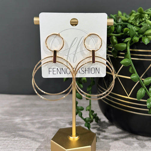 Gold Hoop Earrings | Hoop Post Earrings | Geometric Earrings | FENNO FASHION