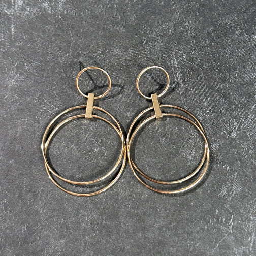 Gold Hoop Earrings | Hoop Post Earrings | Geometric Earrings | FENNO FASHION