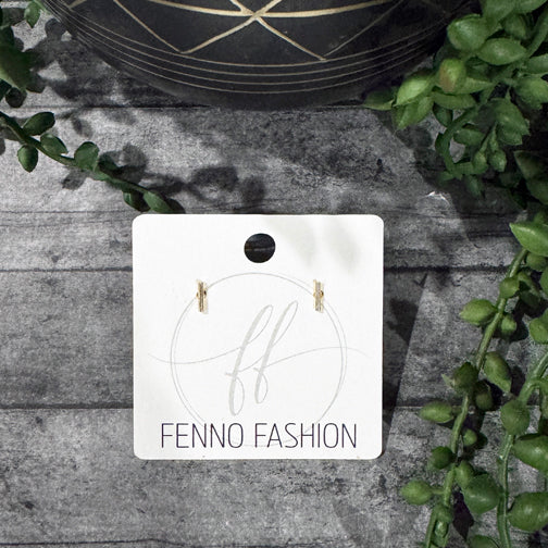 Gold Minimalist Earrings | Small Bar Stud Earrings | Bar Studs | FENNO FASHION