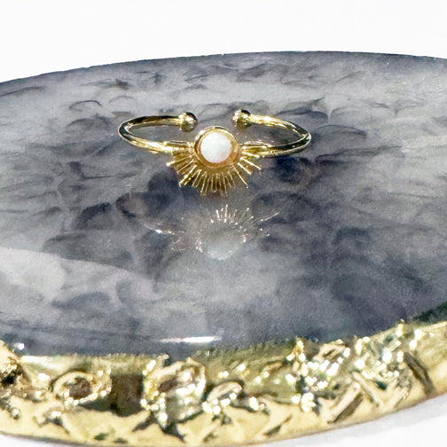 Gold Opal Adjustable Ring | Dainty Opal Ring | FENNO FASHION