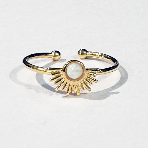 Gold Opal Adjustable Ring | Dainty Opal Ring | FENNO FASHION