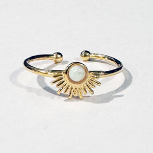 Gold Opal Adjustable Ring | Dainty Opal Ring | FENNO FASHION