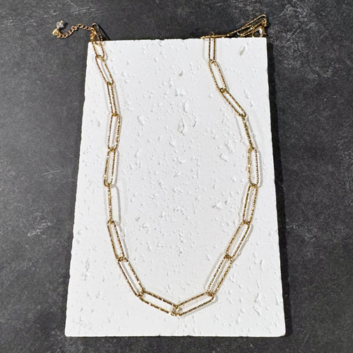 Gold Paperclip Chain Necklace | Layering Necklace | Paper Clip Chain Necklace | FENNO FASHION