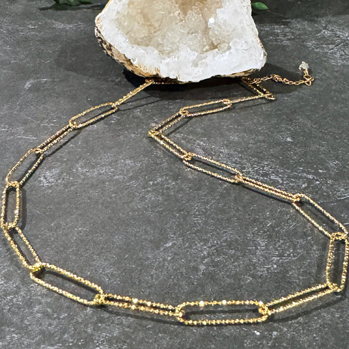 Gold Paperclip Chain Necklace | Layering Necklace | Paper Clip Chain Necklace | FENNO FASHION