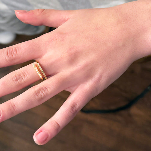 Gold Pearl Ring | Adjustable Ring | Adjustable Pearl Ring | Minimalist Ring | Dainty Crystal Ring | FENNO FASHION