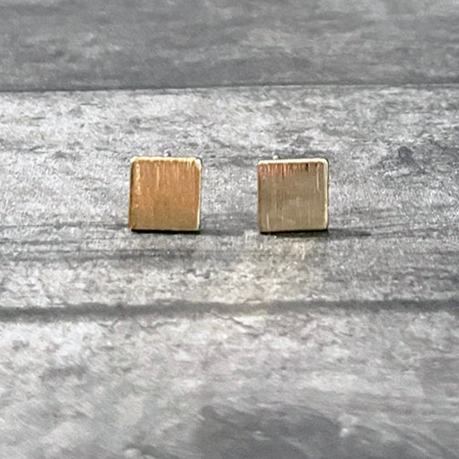 Gold Square Stud Earrings | Small Stud Earrings | FENNO FASHION | Cincinnati Jewelry Designer 