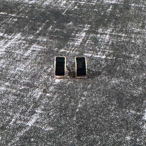 Gold and Black Stud Earrings | Minimalist Earrings | Black Earrings | FENNO FASHION
