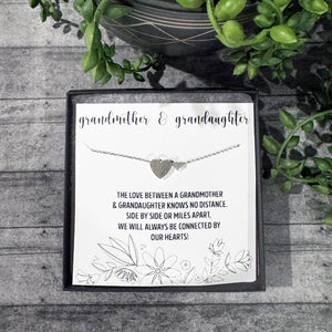 Grandmother & Granddaughter Necklace | Grandmother Necklace | Dainty Heart Necklace | FENNO FASHION