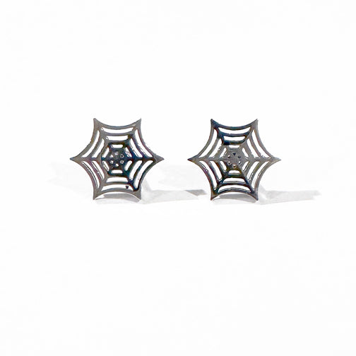Halloween Spider Web Studs ( GOLD OR SILVER)