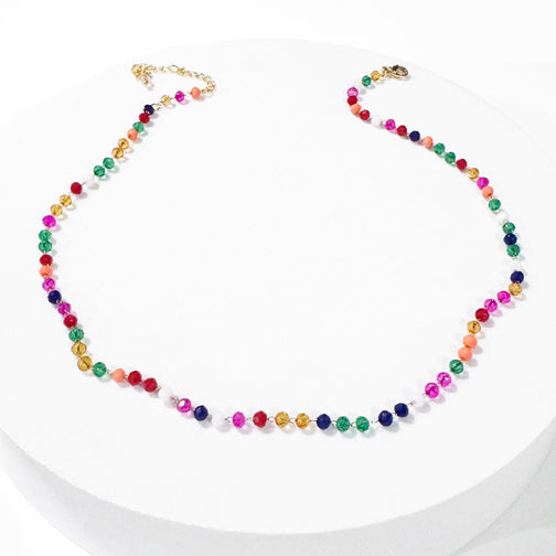 Handmade wire wrapped beaded choker necklace | Colorful beaded necklace | Dainty beaded choker necklace for everyday wear | FENNO FASHION | Cincinnati Jewelry Designer