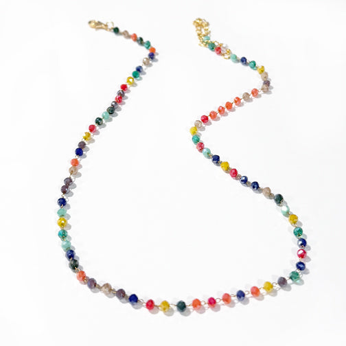 Handmade wire wrapped beaded choker necklace | Colorful beaded necklace | Dainty beaded choker necklace for everyday wear | FENNO FASHION | Cincinnati Jewelry Designer