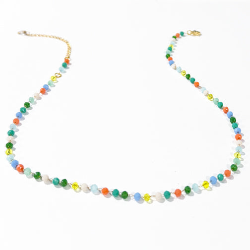 Handmade wire wrapped beaded choker necklace | Colorful beaded necklace | Dainty beaded choker necklace for everyday wear | FENNO FASHION | Cincinnati Jewelry Designer