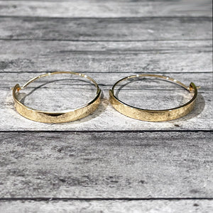 Classic Gold Flat Bar Hoops (Smaller)