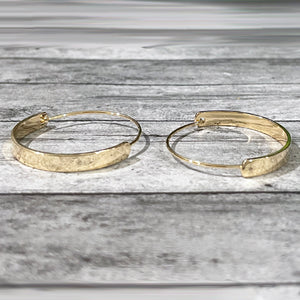 Classic Gold Flat Bar Hoops (Smaller)