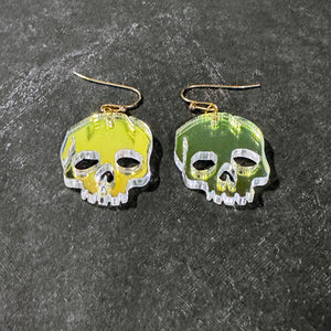 Iridescent Acrylic Skull Earrings | Halloween Skull Earrings | FENNO FASHION