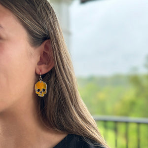 Iridescent Acrylic Skull Earrings | Halloween Skull Earrings | FENNO FASHION