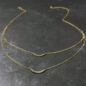 Gold Dainty Layering Necklace | Dainty Layered Necklace | FENNO FASHION 