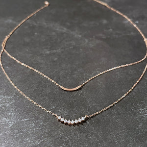 Rose Gold Dainty Layering Necklace | Dainty Layered Necklace | FENNO FASHION 