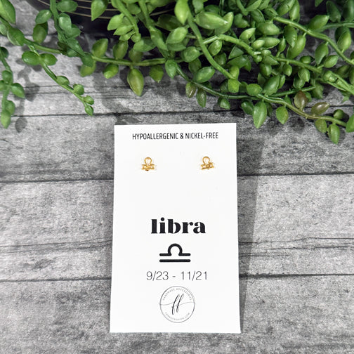 Libra Stud Earrings | Zodiac Studs | Zodiac Jewelry | Constellation Jewelry | FENNO FASHION