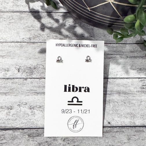 Libra Stud Earrings | Zodiac Studs | Zodiac Jewelry | Constellation Jewelry | FENNO FASHION
