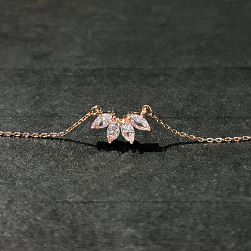 Marquise Crystal Sparkling Dainty Necklace | Dainty Crystal Necklace | Dainty Layering Necklace | FENNO FASHION 