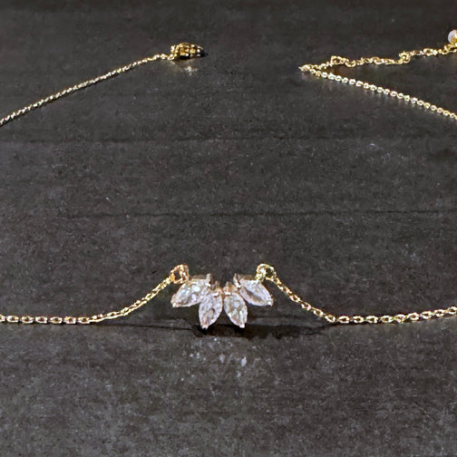 Marquise Crystal Sparkling Dainty Necklace | Dainty Crystal Necklace | Dainty Layering Necklace | FENNO FASHION 