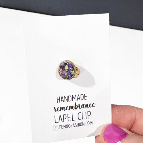 Memorial Accessories | Funeral Flower Accessories | Memorial Keepsakes | FENNO FASHION | Funeral Flower Jewelry Cincinnati | Remembrance Accessories Cincinnati | Lapel Clip | Memorial Lapel Clip |  FENNO FASHION