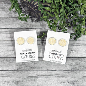 Memorial Cufflinks | Remembrance Cufflinks | Memorial Accessories | Megan Fenno | Fenno Fashion | Funeral Flower Men Accessories | Memorial Jewelry Cincinnati 