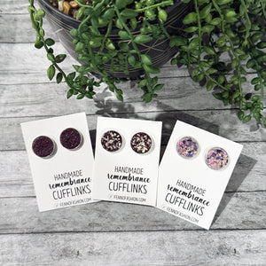 Memorial Cufflinks | Remembrance Cufflinks | Memorial Accessories | Megan Fenno | Fenno Fashion | Funeral Flower Men Accessories | Memorial Jewelry Cincinnati 