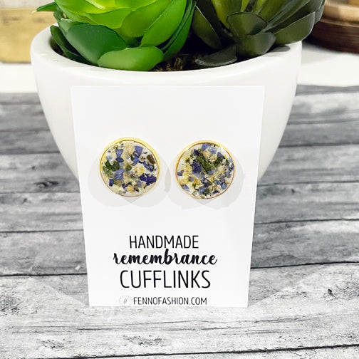 Memorial Cufflinks | Remembrance Cufflinks | Memorial Accessories | Megan Fenno | Fenno Fashion | Funeral Flower Men Accessories | Memorial Jewelry Cincinnati 