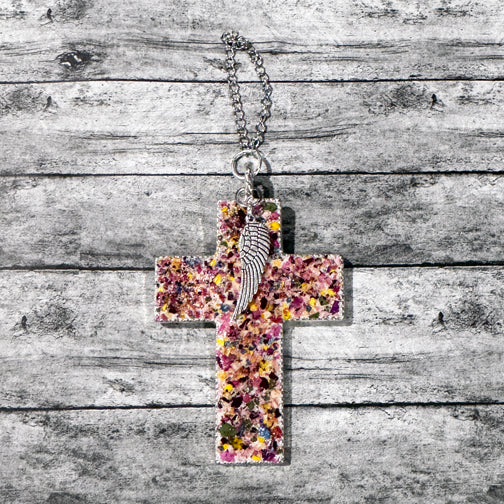 Memorial Keepsakes | Funeral Flower Ornament  | Remembrance Accessories | Funeral Jewelry | Cross Ornament | FENNO FASHION |  Remembrance Ornament | Memorial Jewelry Cincinnati 
