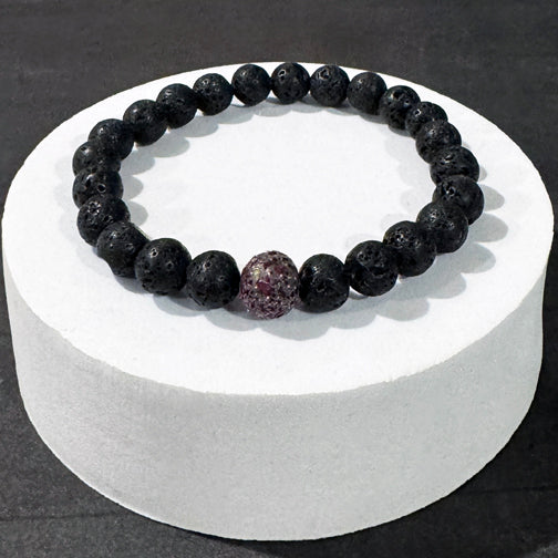 Mens Memorial Jewelry | Remembrance Mens Bracelet | Lava Stone Bracelet | Funeral Flower Jewelry | Remembrance Jewelry Cincinnati | FENNO FASHION