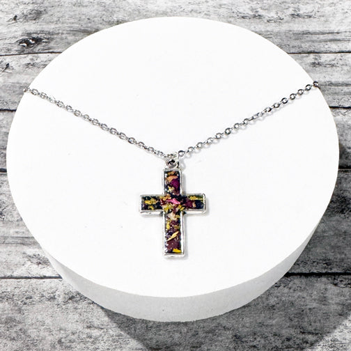Mens Remembrance Necklace | Memorial Necklace for Men | Funeral Flower Jewelry | Religious Memorial Jewelry | Remembrance Accessories Cincinnati | Memorial Jewelry Cincinnati | FENNO FASHION