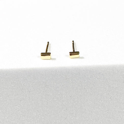 Minimalist Earrings | Gold Bar Stud Earrings | Small Studs | Rectangle Earrings | FENNO FASHION