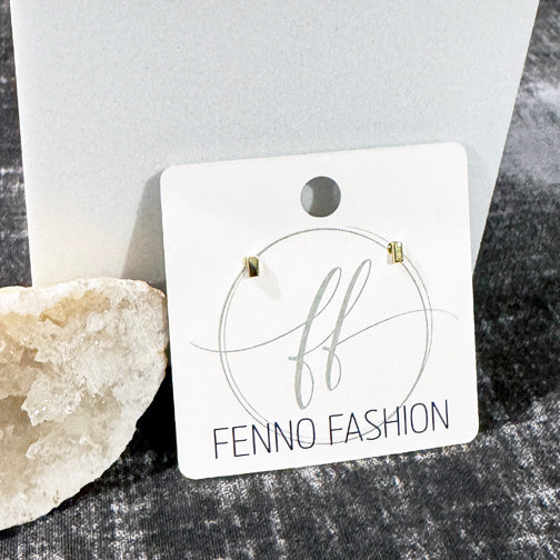 Minimalist Earrings | Gold Bar Stud Earrings | Small Studs | Rectangle Earrings | FENNO FASHION