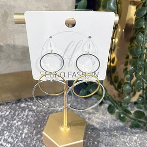 Mixed Metal Hoop Earrings | Circle Earrings | Gold & Silver Earrings | FENNO FASHION