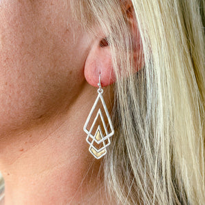 Mixed Metal Geometric Earrings | Geometric Jewelry | Mixed Metal Earrings | FENNO FASHION