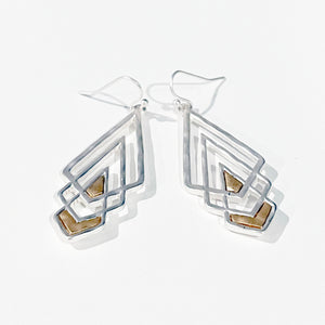 Mixed Metal Geometric Earrings | Geometric Jewelry | Mixed Metal Earrings | FENNO FASHION