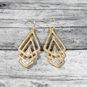 Mixed Metal Geometric Earrings | Geometric Jewelry | Mixed Metal Earrings | FENNO FASHION