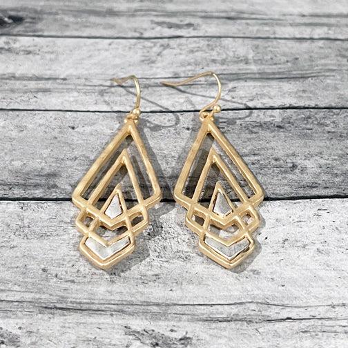 Mixed Metal Geometric Earrings | Geometric Jewelry | Mixed Metal Earrings | FENNO FASHION