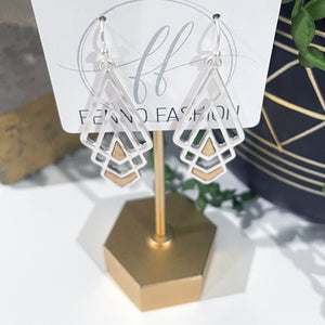 Mixed Metal Geometric Earrings | Geometric Jewelry | Mixed Metal Earrings | FENNO FASHION