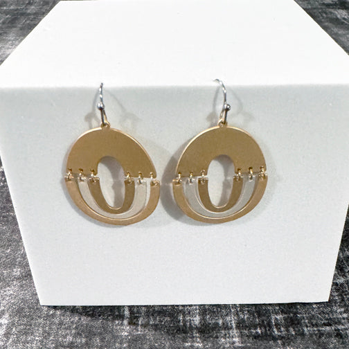 Mixed Metal Geometric Earrings | Mixed Metal Jewelry | Gold & Silver Earrings | Geometric Jewelry | FENNO FASHION