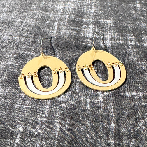 Mixed Metal Geometric Earrings | Mixed Metal Jewelry | Gold & Silver Earrings | Geometric Jewelry | FENNO FASHION