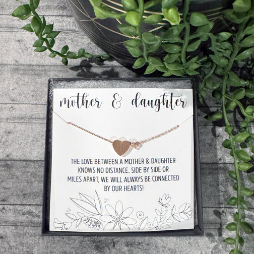 Mother Daughter Necklace | Mom and Daughter Bond Necklace | Necklace for Moms | Dainty Heart Necklace | FENNO FASHION