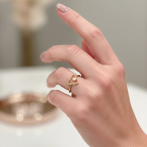 Triangular Opalstone Adjustable Ring (GOLD OR SILVER)
